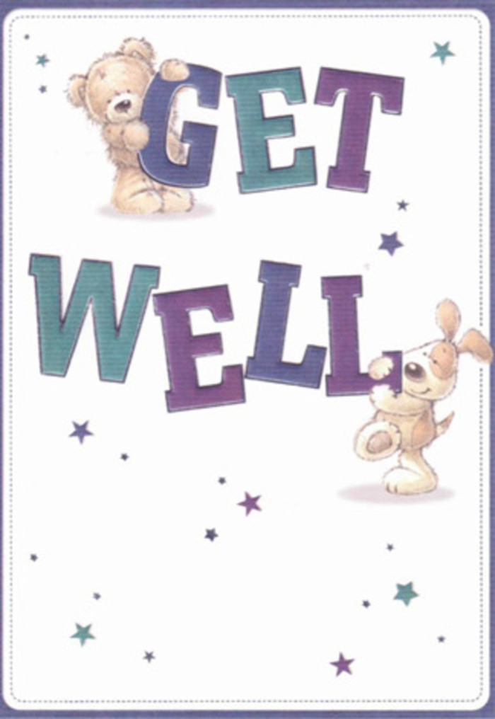 A heartwarming tableau unfolds on this Belgravia-inspired get well card: a charming bear and playful puppy, their soft fur painted with care, gather around a jubilant 'Get Well' message rendered in vibrant purples and teals. The playful arrangement of stars scattered across a tranquil white background resembles the way well-wishes drift through the air at a neighbourhood gathering in Belgravia's garden squares. The typography, both confident and friendly, anchors the design with gentle strength, while the animals' expressive faces convey comfort and optimism. Every detail-the delicate shading, tactile textures, and whimsical interplay-bears the hallmarks of artistry seen in the finest bouquets prepared by Flowers Belgravia. This card feels like a visual embrace, especially fitting for accompanying a fresh floral delivery along Pimlico Road or Elizabeth Street, where kindness and care are woven into the fabric of the community. Its combination of airy lightness and heartfelt reassurance offers a perfect tonic for lifting the spirits of those on the mend within Belgravia.